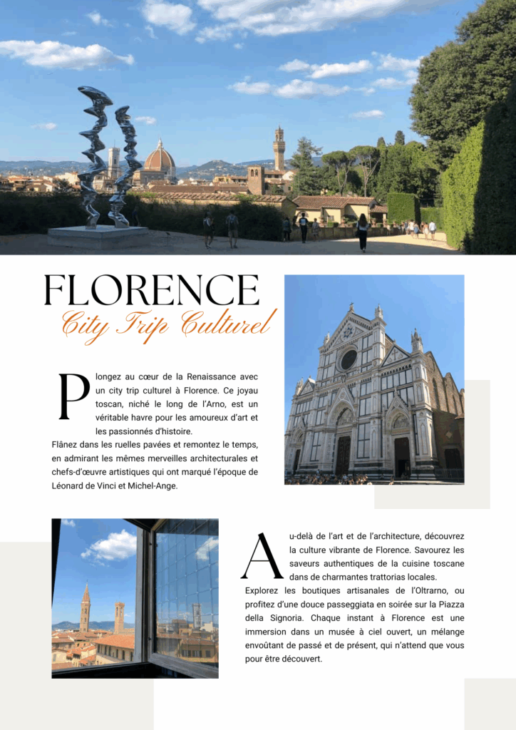 détail avec photos d'un city trip à Florence en été